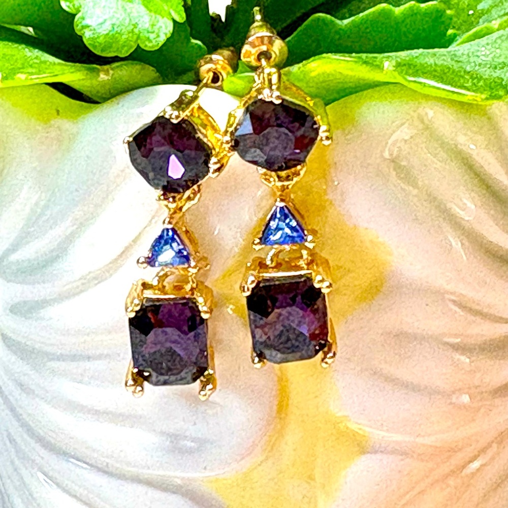 Elegant purple and blue Fashion Earrings-new